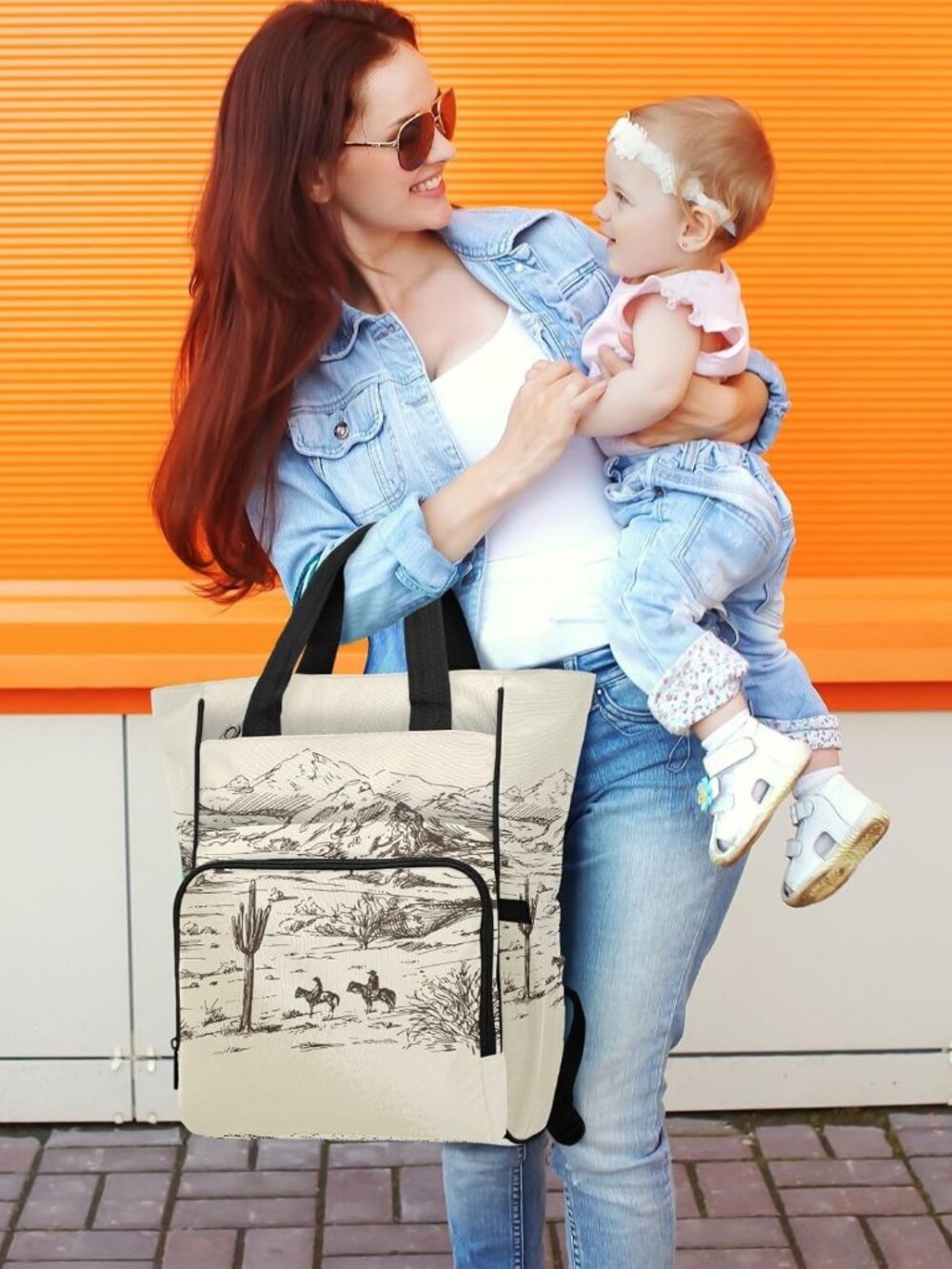 Diaper Bag Backpack West Desert with Cowboys Travel Diaper Bags for Women, 10L F - Picture 6 of 7
